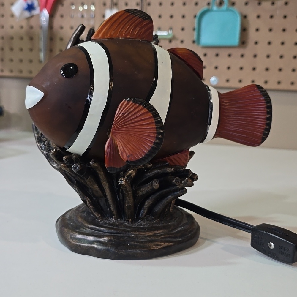 Stained Glass Clown Fish Lamp Light Decor